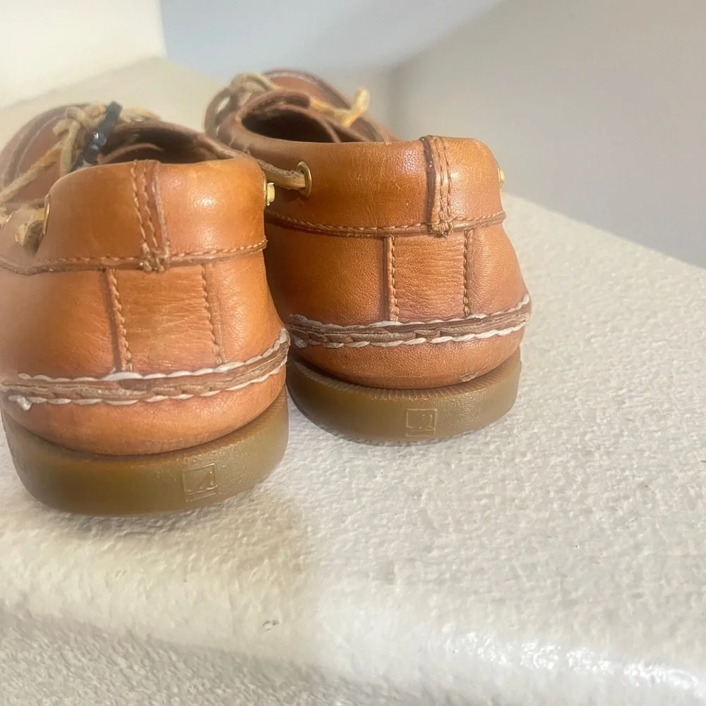 Sperry Top-Sider 2 Eye Sahara Brown Boat Shoe Driving Loafers Casual Men Sz 10.5
